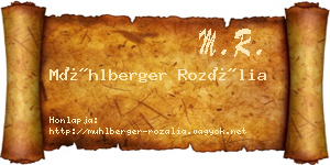 Mühlberger Rozália névjegykártya